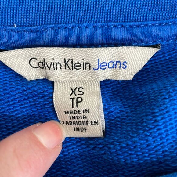 Calvin Klein Women’s Sweatshirt XS Pullover Crewneck Blue - Picture 5 of 7